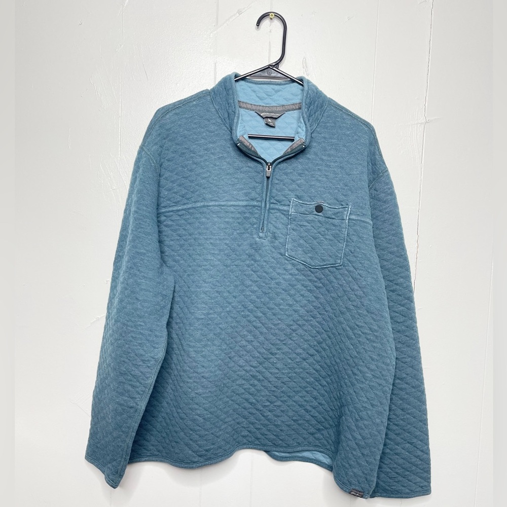Eddie Bauer men's Sweater Size 2xl Blue Pullover long sleeve quarter zip quilted